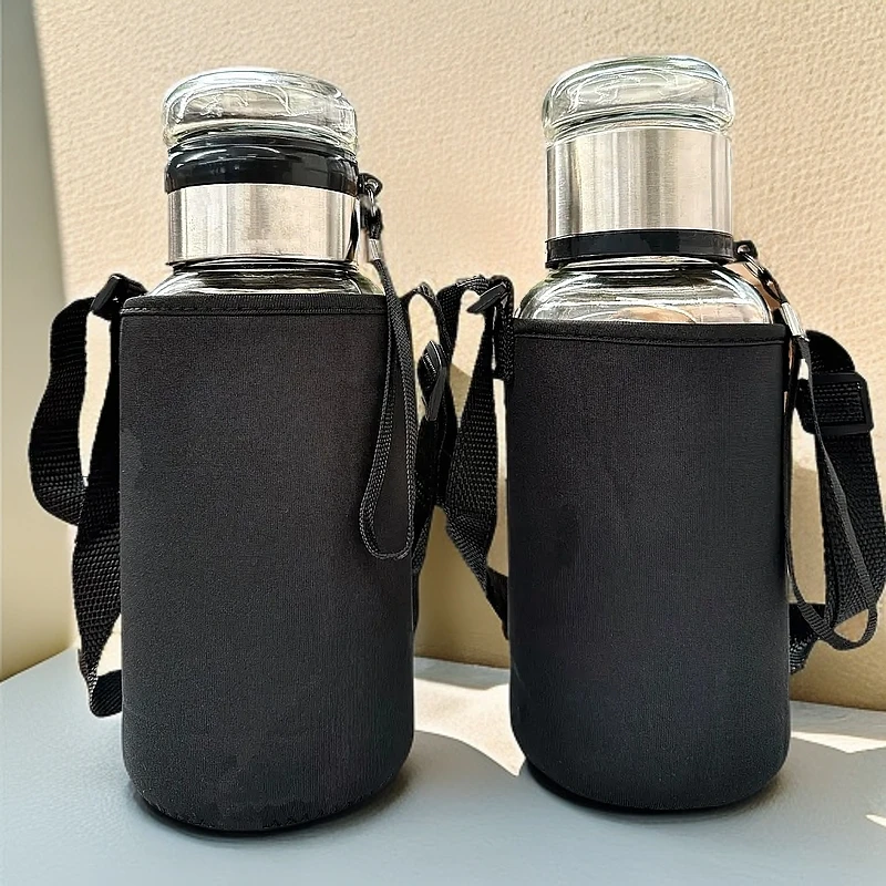 【送杯套】1L大容量吨吨玻璃杯茶水分离带茶仓便携玻璃水杯泡茶水杯