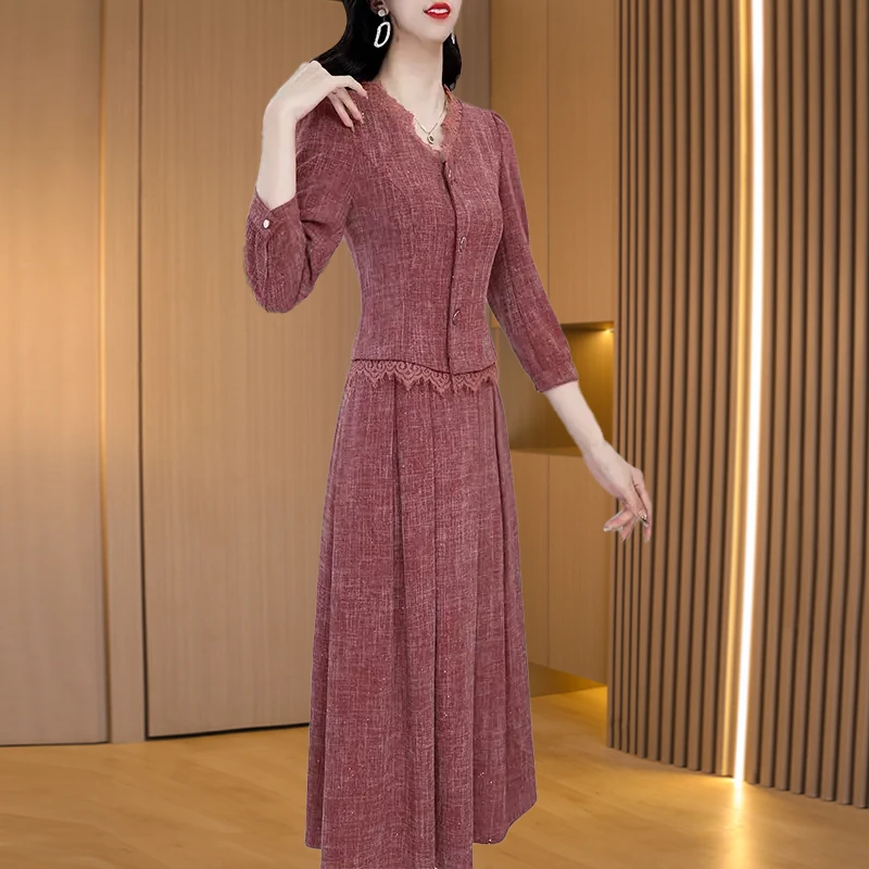 【可蓓儿】十三行喜婆婆连衣裙女士春秋2025新款今年爆款两件妈妈装