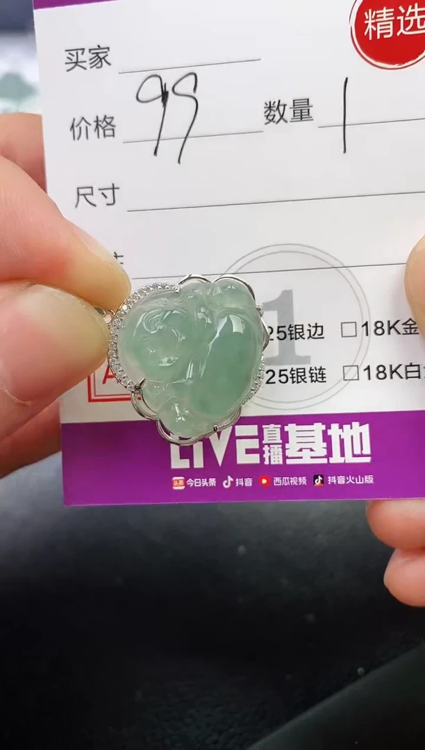 颈饰银S925镶嵌翡翠?****?挂件