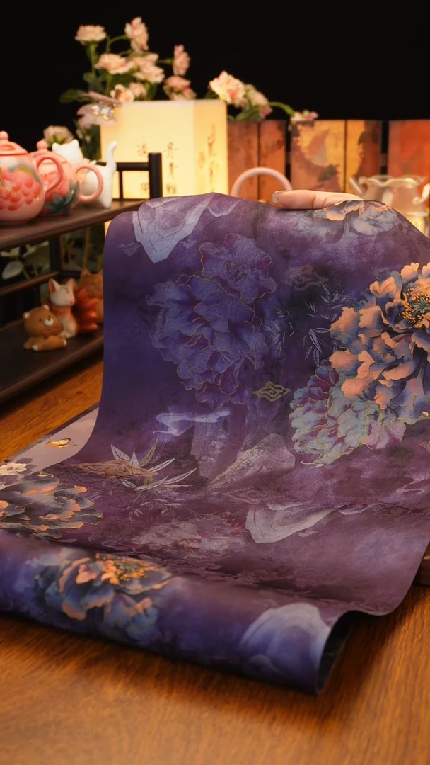 【闪购商品】紫牡丹桌旗······