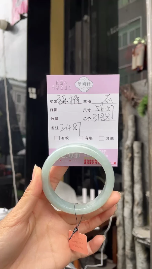 未镶嵌手镯翡翠G 56正圈 2487