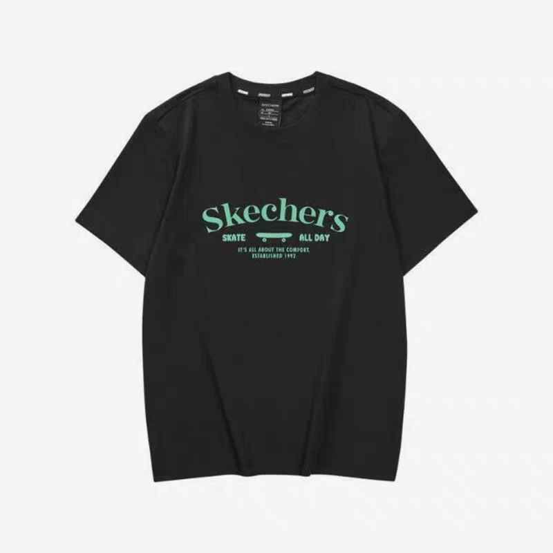 SKECHERS/斯凯奇正品夏季新款男子休闲印花运动短袖T恤L223M027