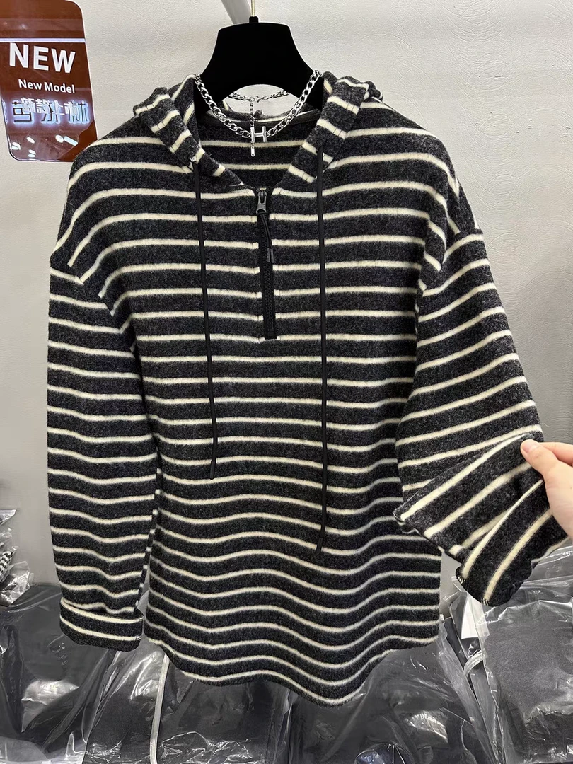 〖蕙子严选〗HT 30002新款条纹连帽保暖衣