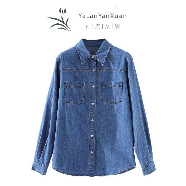 【雅岚女装】时尚洋气显瘦春季牛仔衬衣女新款韩版外套内穿外搭休闲