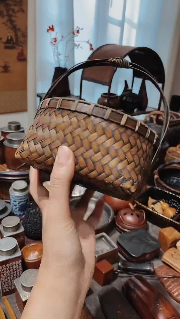 竹编精品款小碳筐