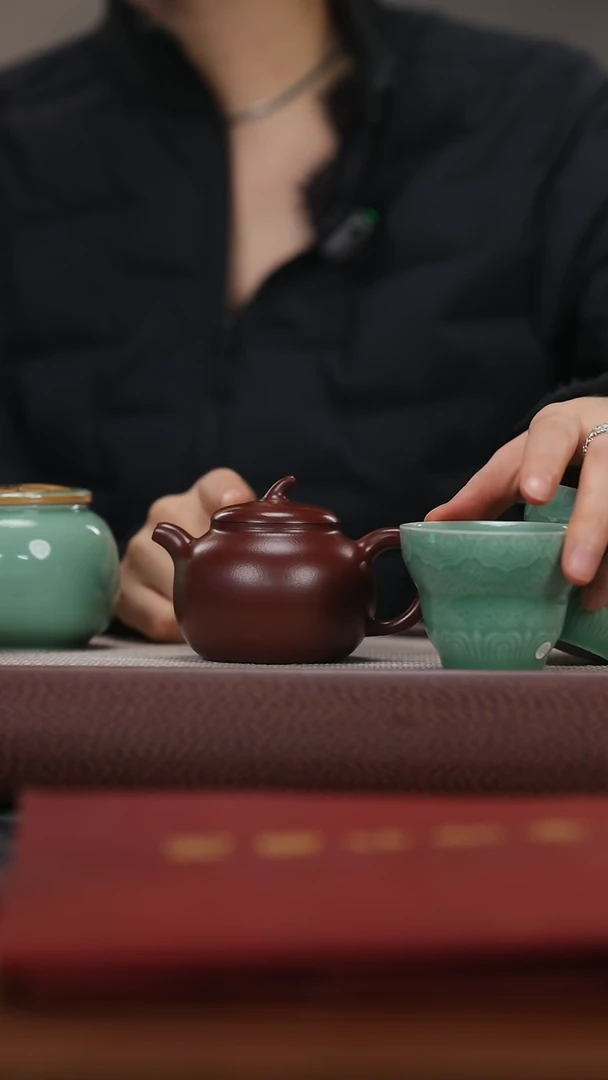 【闪购商品】紫砂茶壶lxf紫袍玉砂 茄瓜150cc+福禄套组