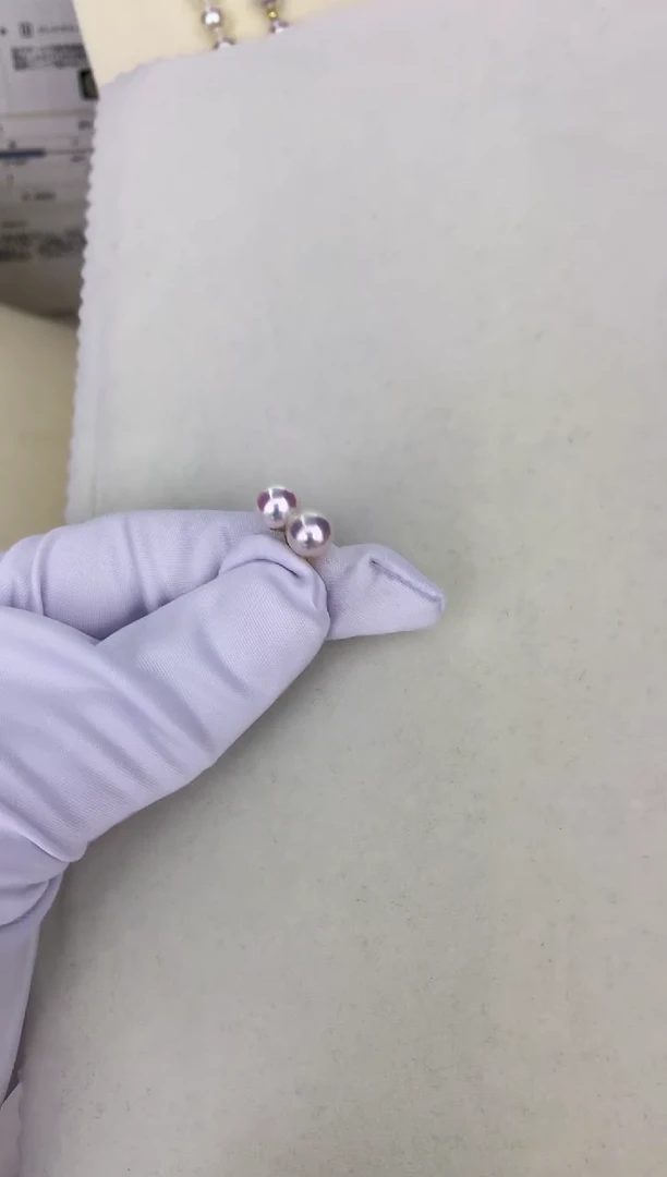 18K金镶嵌DA海水珍珠 6-7 GD003 耳钉