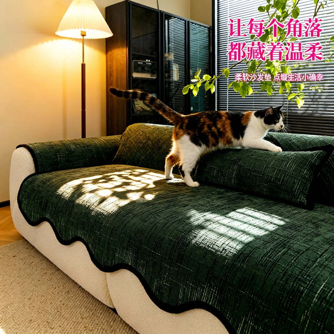 沙发垫四季通用2025新款意式轻奢高级感雪尼尔防滑客厅沙发坐垫子