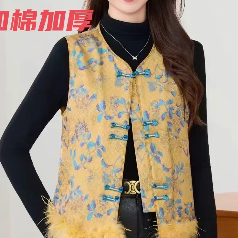 931新中式长袖刺绣短马甲民族风