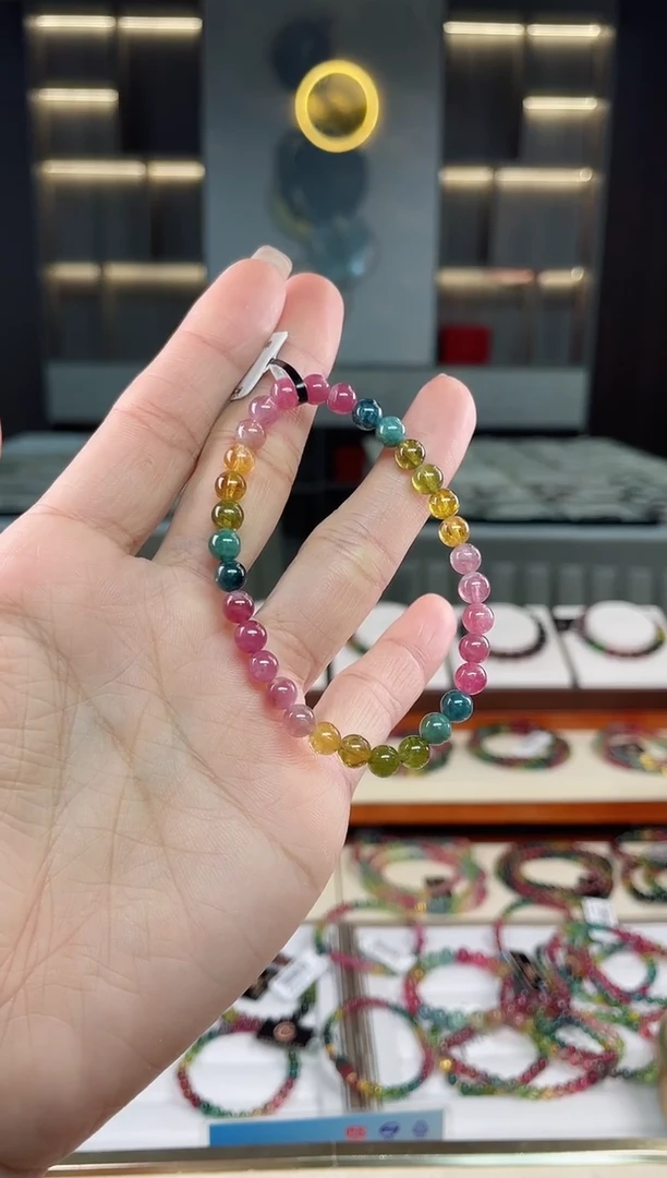未镶嵌老矿碧玺单圈手串5mm+碧玺多样性发一条T