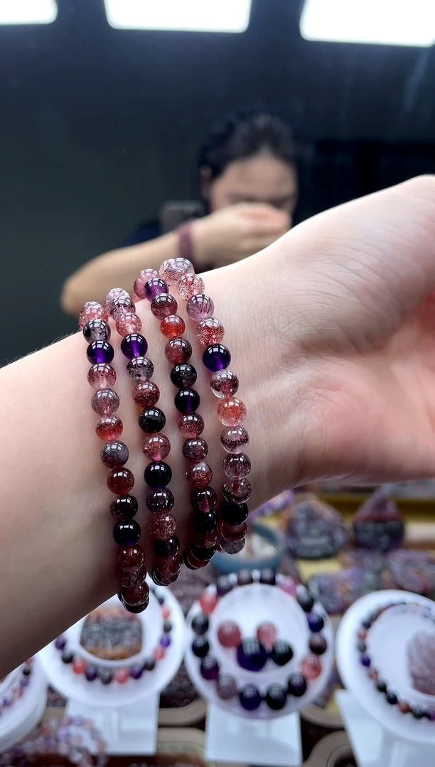 未镶嵌手串水晶超七典藏黑加仑5-6mm 多样性发一