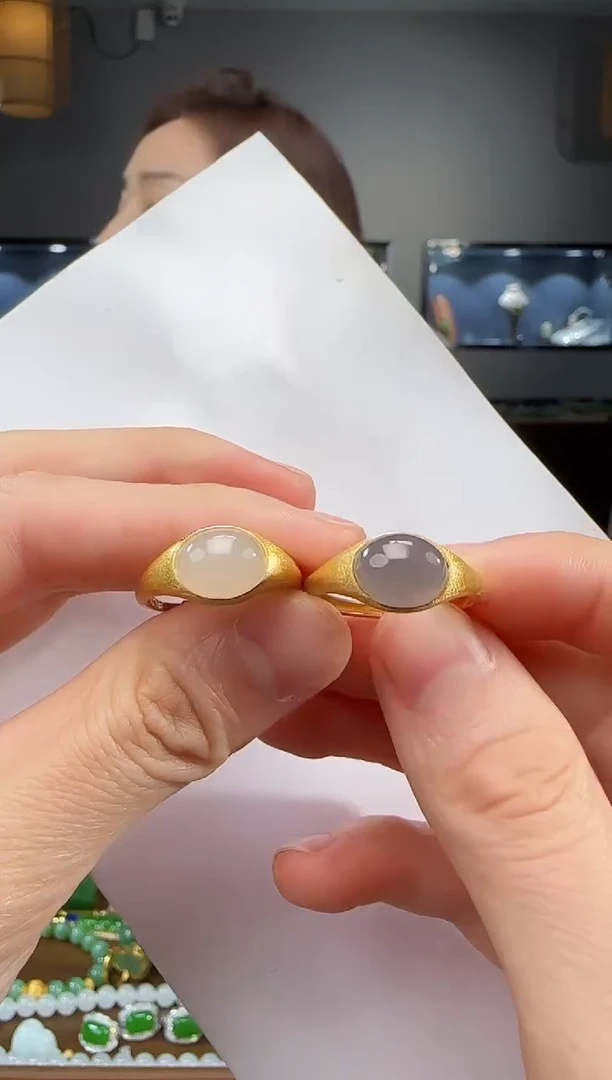 和田玉戒指银S925镶嵌多样性发货 拍一发一