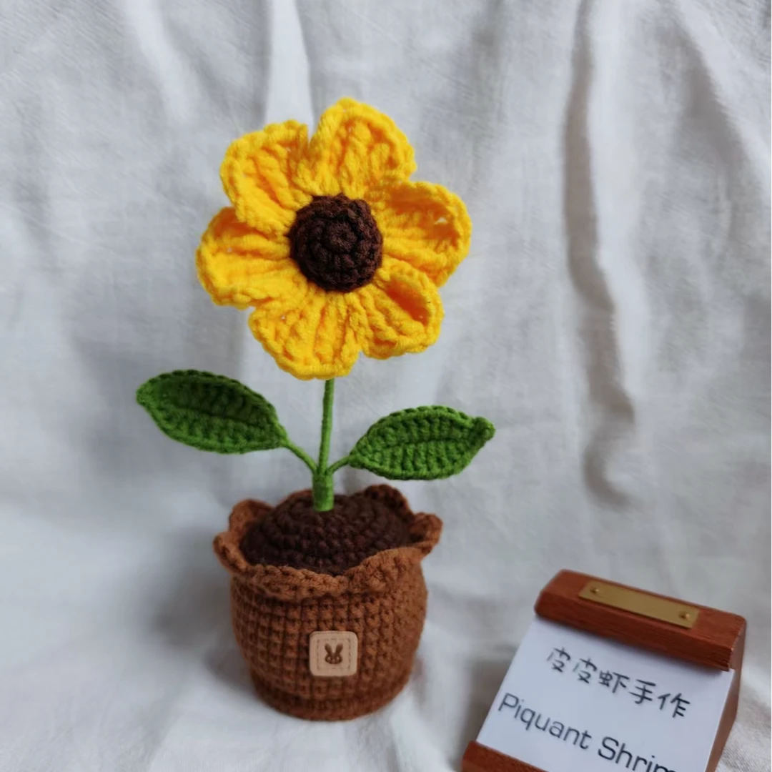 成品手工编织毛线盆栽车载摆件钩织家居礼物雷朋99梓渝田栩宁同款