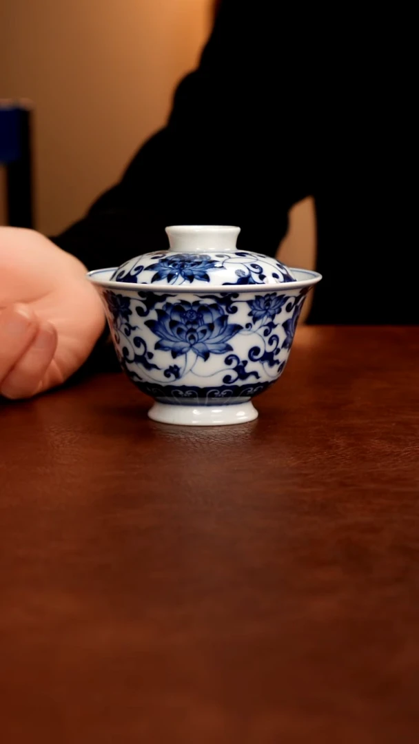 摆件陶景德镇瓷器，青花瓷手绘茶具~