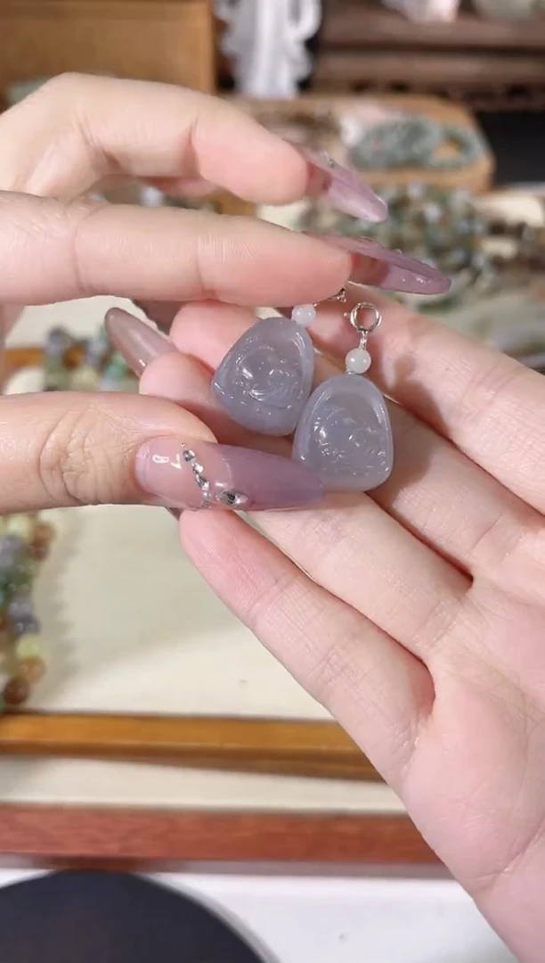 吊坠(不含链)银S925镶嵌和田玉多样性发其一