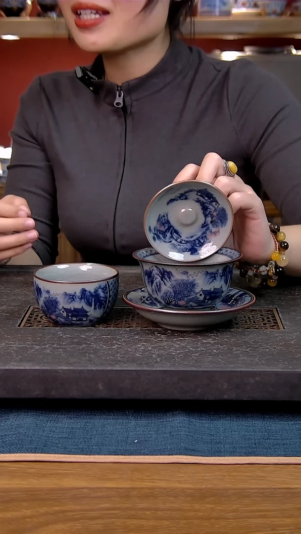 简装家用款2件套 老陶泥开片纹陶瓷茶具