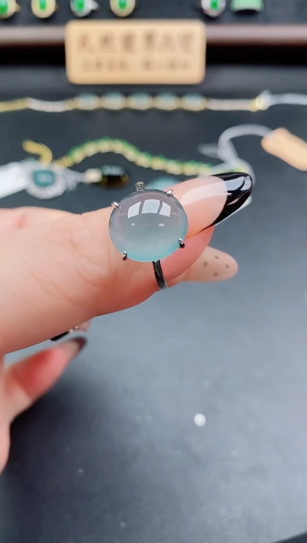 银S925镶嵌戒指翡翠1