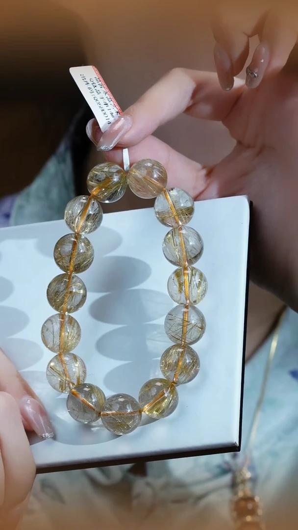 水晶手串未镶嵌Q钛晶手串14m+ JP38944 宋