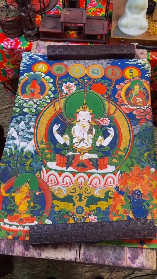 装裱画  精品绘画手工唐卡链接-----