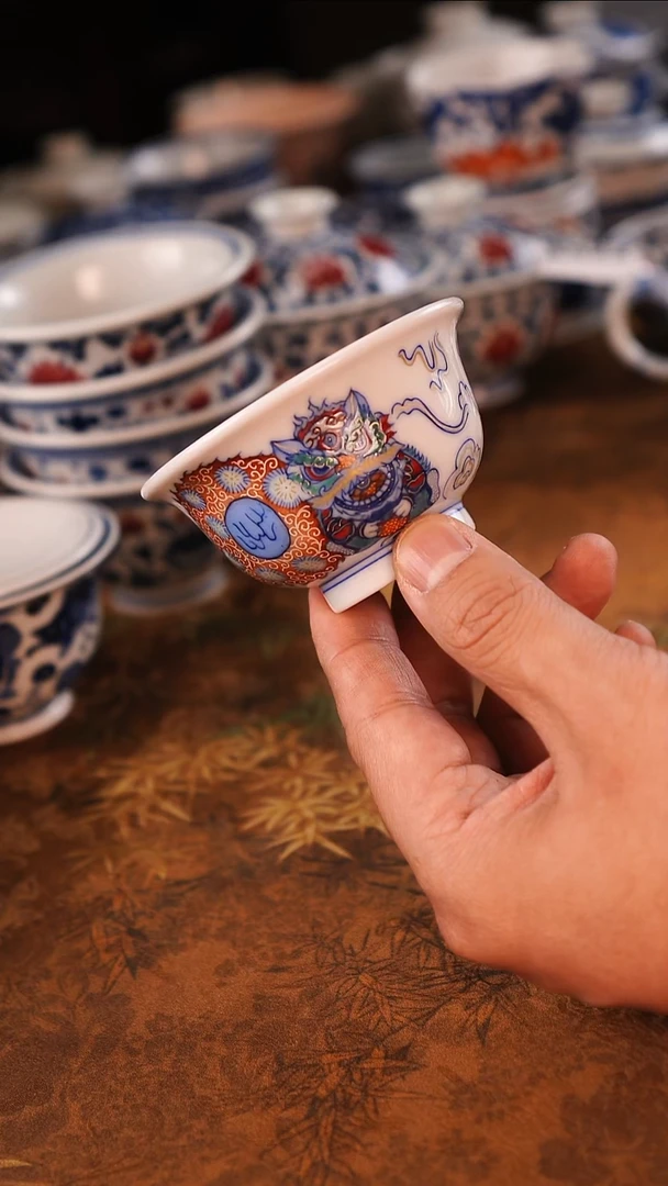 明*景德镇手工手绘茶器