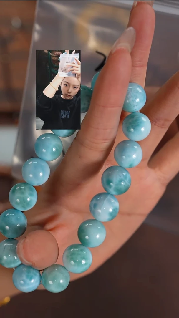 未镶嵌针钠钙石（海纹石）手串行**水若雨臣品质回血