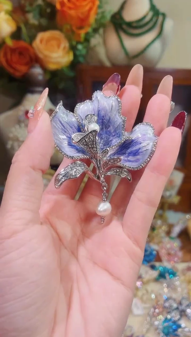 合成立方氧化锆铜合金紫瓣兰心