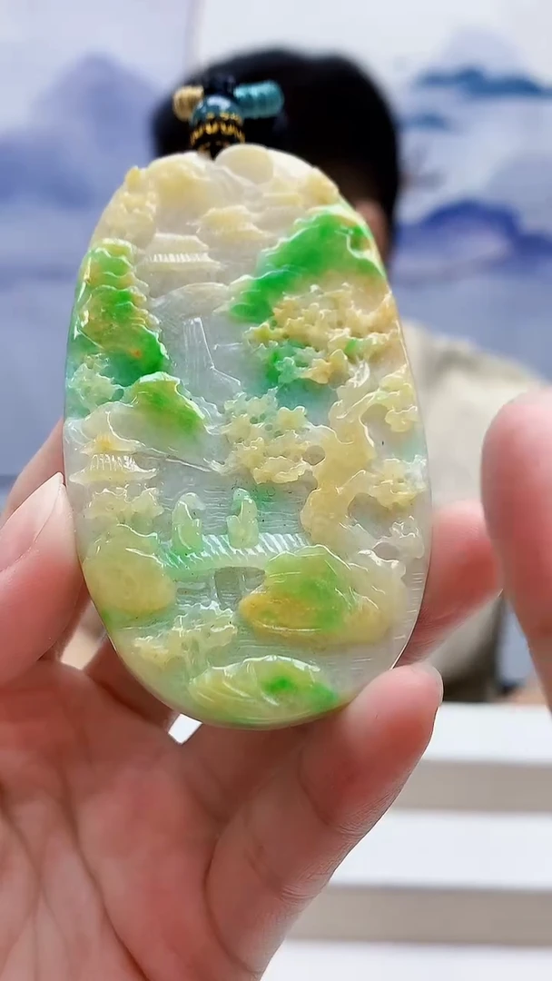 未镶嵌定制翡翠4917lr-毛货挂件100