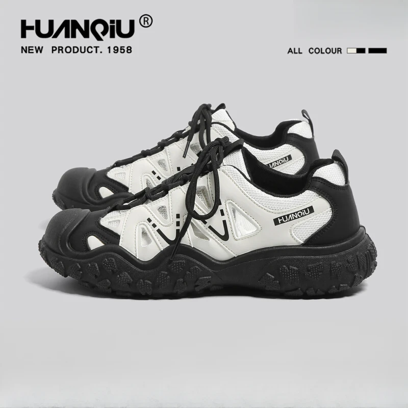 环球登山鞋男款2025新款夏季户外百搭防滑镂空透气休闲软底运动鞋