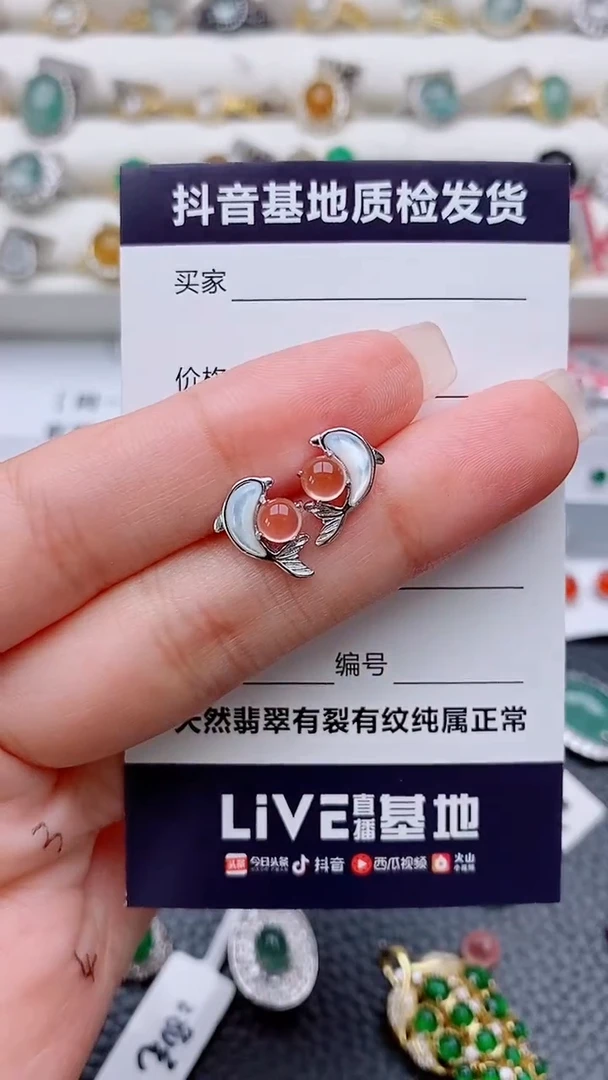 银S925镶嵌南红玛瑙耳饰好*...............