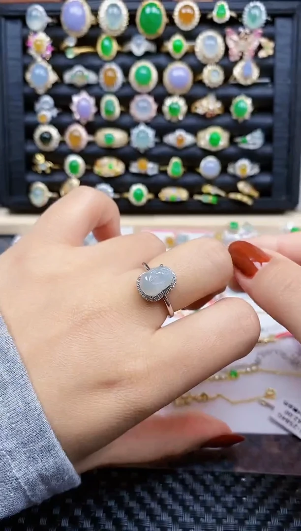 银S925镶嵌戒指翡翠188