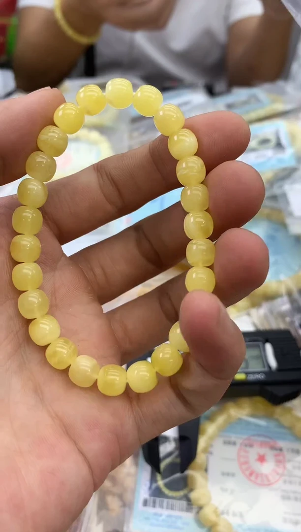 裸石蜜蜡未镶嵌手串