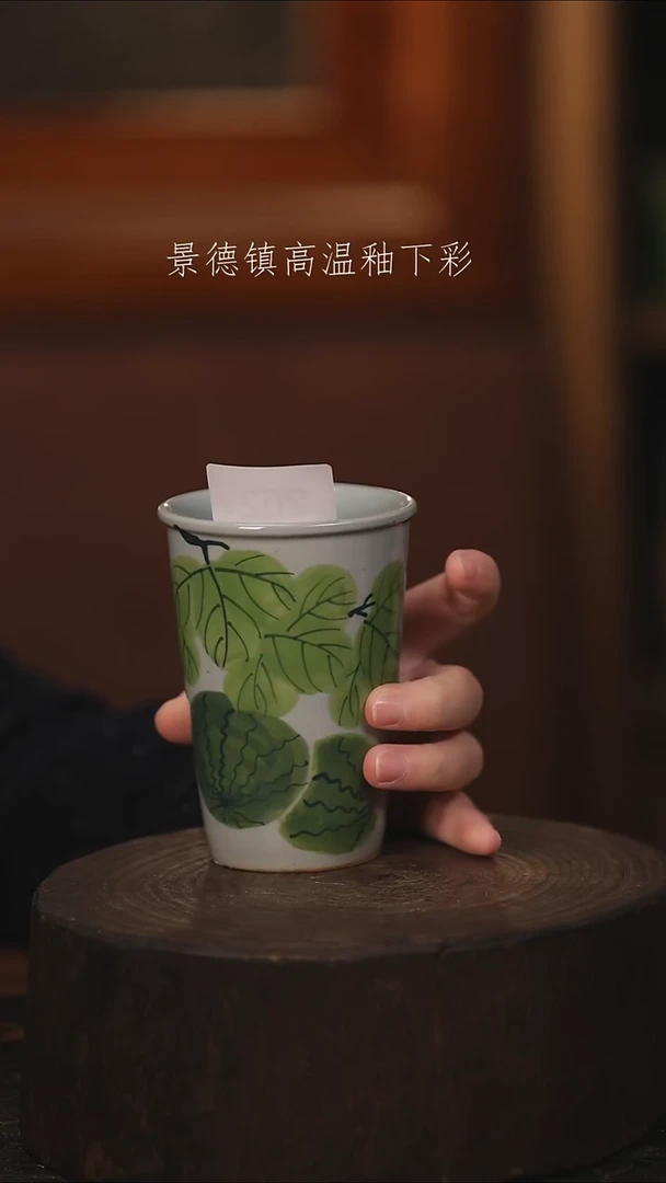 陶瓷景德镇高温釉下手绘陶瓷@L202@