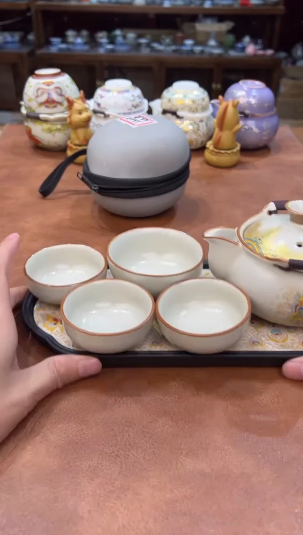 真的很便宜会开片的旅行茶具