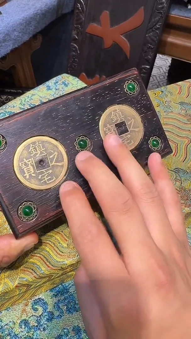 贡木紫檀首饰盒小铜牌111111111111