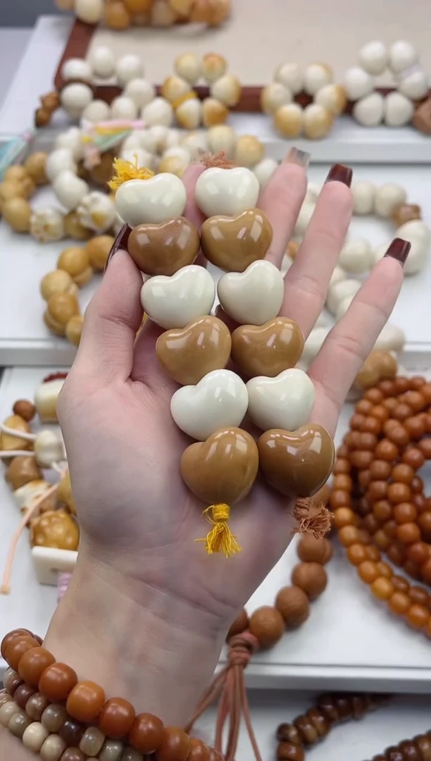 手串菩提根/象牙果象牙果多宝爱心21mm棒棒糖瑕疵不补