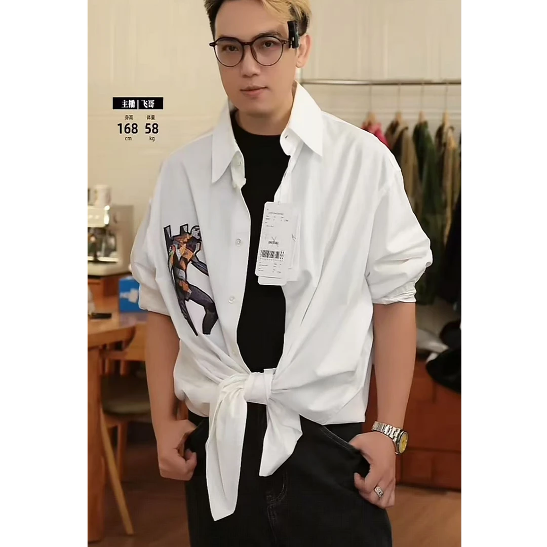 ini联名限定 EV情侣款宽松潮流休闲衬衫 XX060 DM25F208