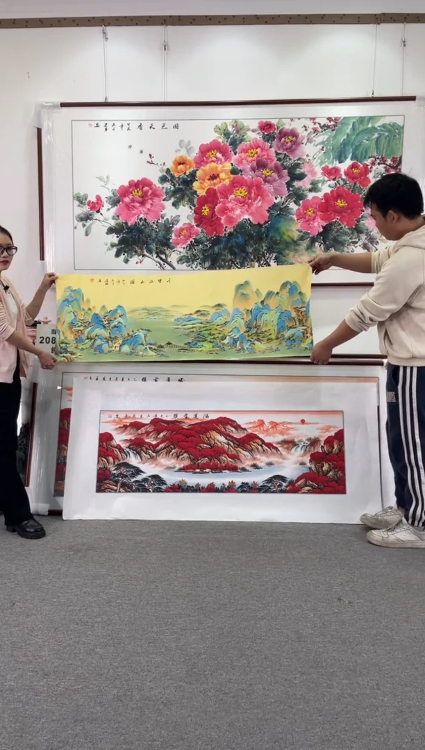 国画千里江山图168*62手绘国画