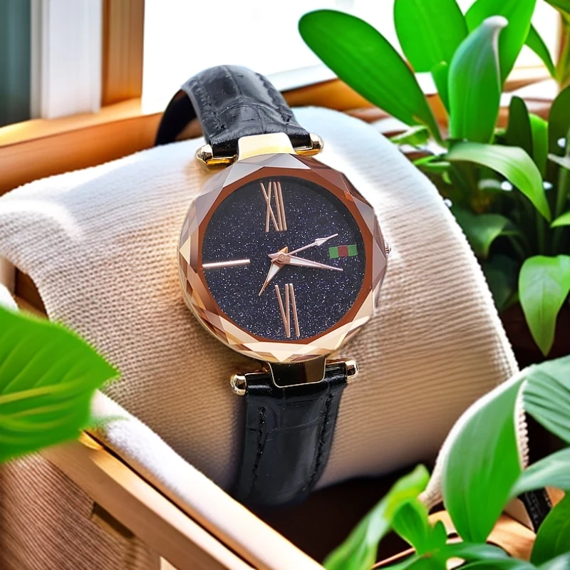 Swaymond/诗威蒙时尚小众轻奢满天星五芒星皮带女士手表防水腕表