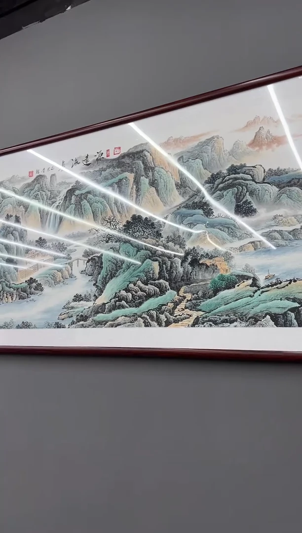 国画锦煌专属/李鲤手绘/源远流长/画芯180*70/十二平尺
