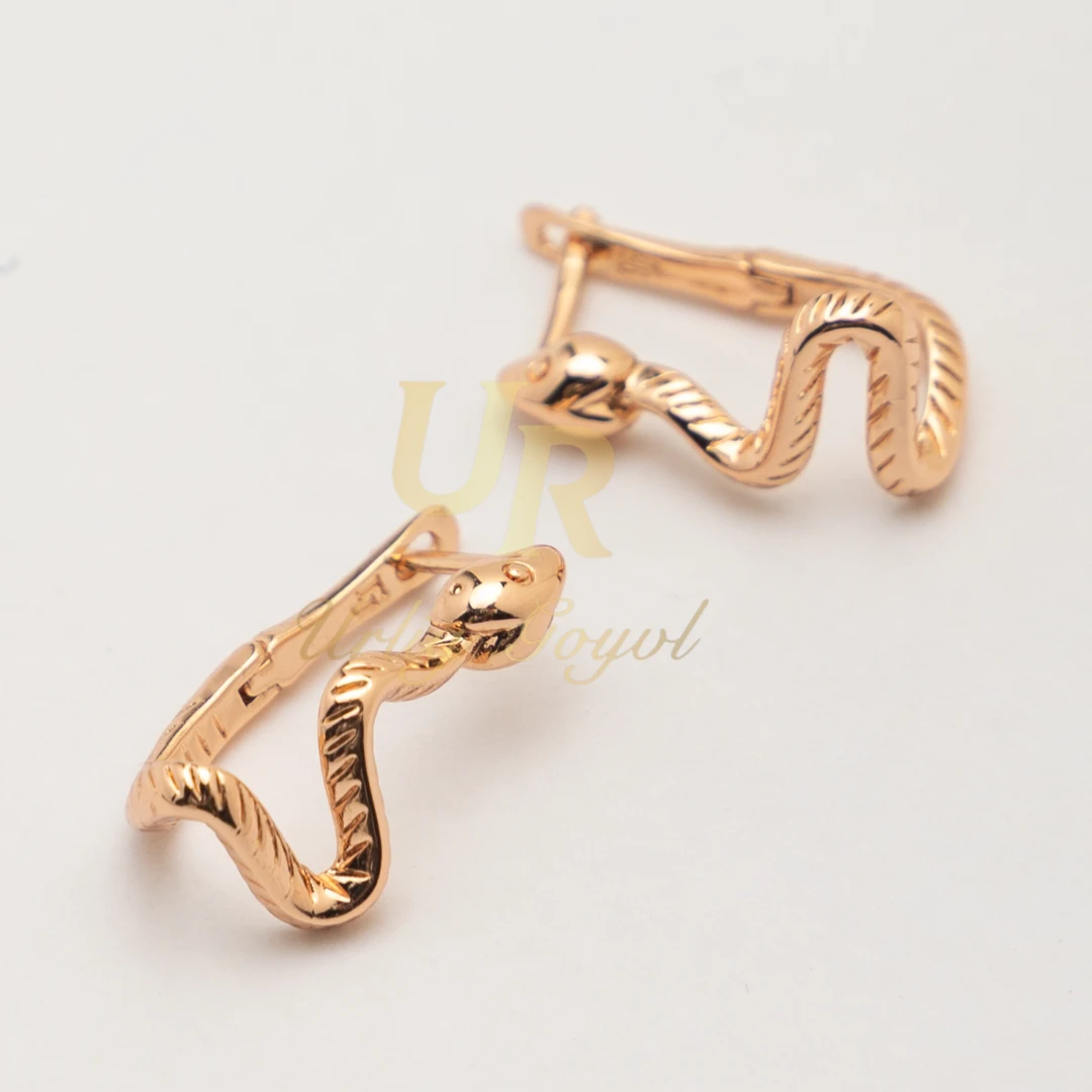 合金锆石耳饰 UR【顺丰包邮-无运费险】耳扣蛇 玫瑰金色 民族耳饰