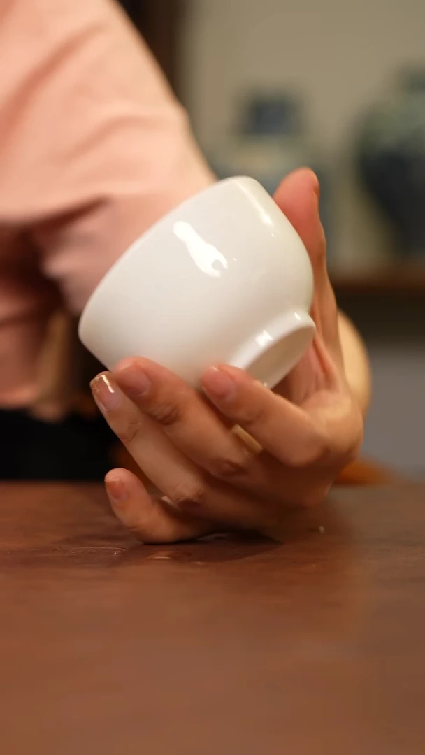 杯景德镇手工白胎小禅定杯