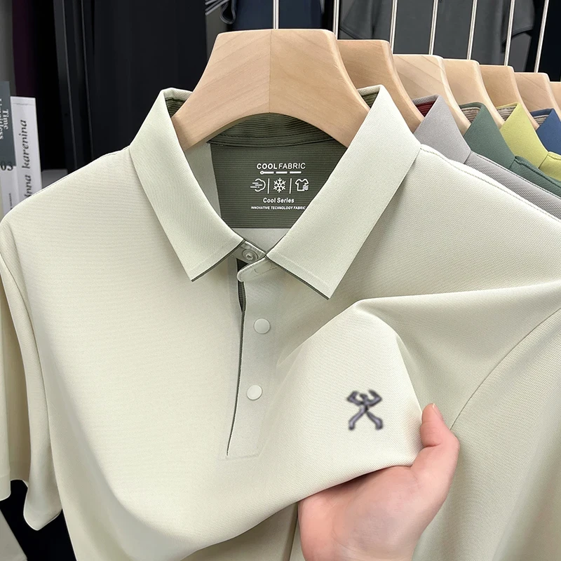 劲霸世家【总裁定制 · 专柜精品】夏季新款男士冰丝无痕短袖POLO衫