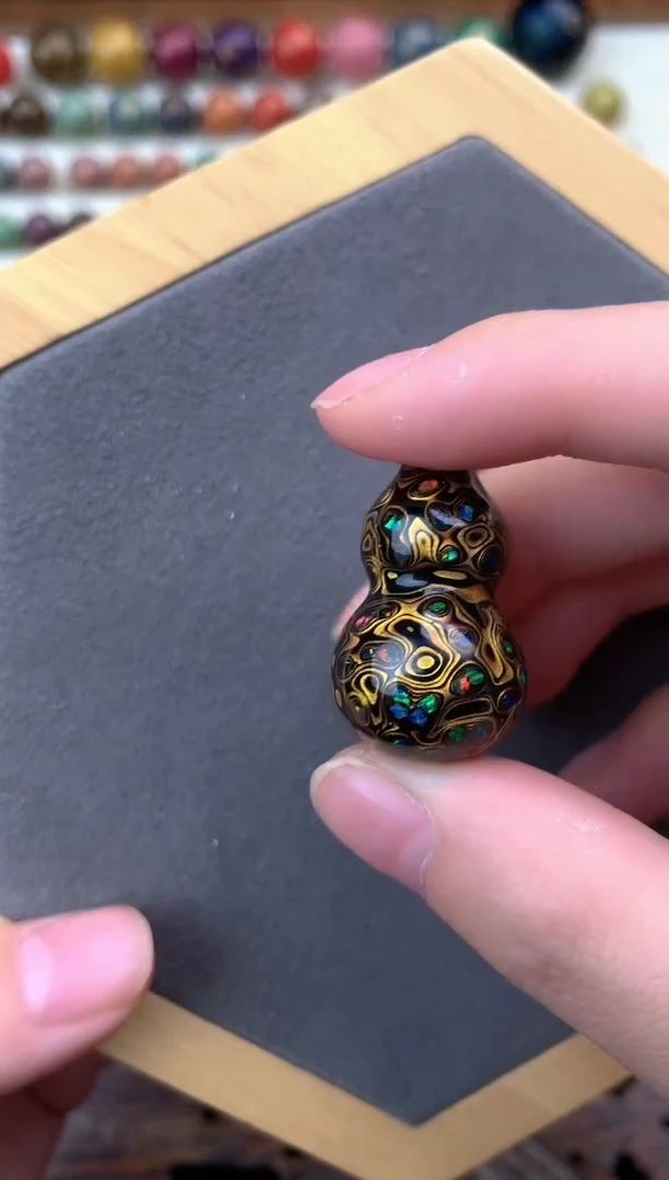 大漆木胎葫芦黑金