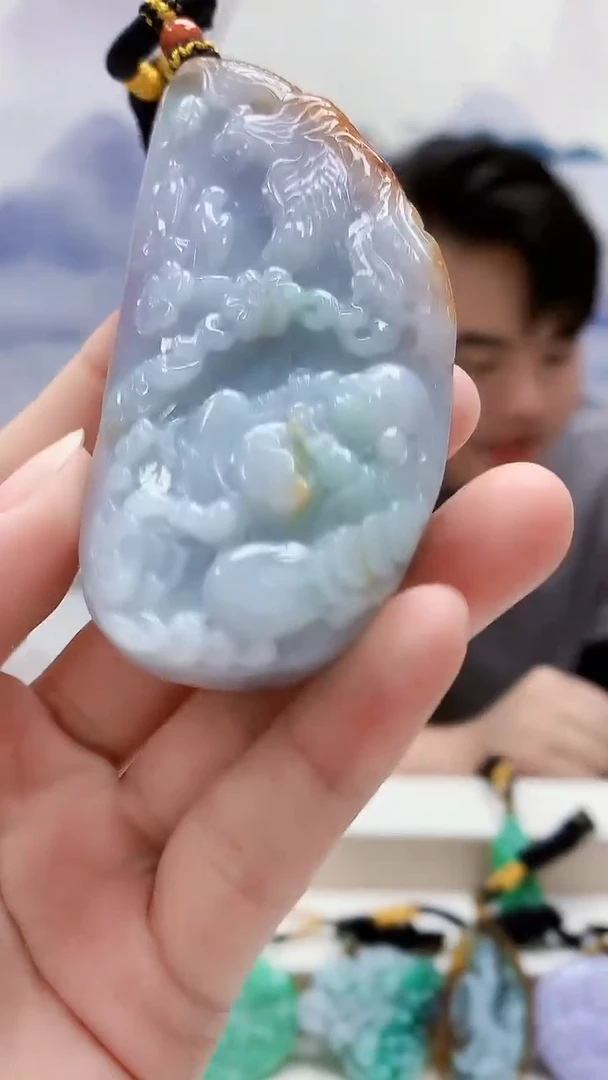 未镶嵌定制翡翠5060lr-毛货挂件10