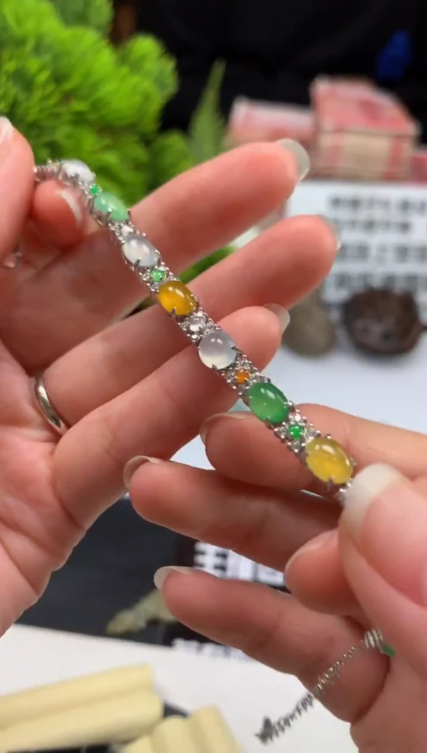 未镶嵌手链翡翠蓝**想---113554