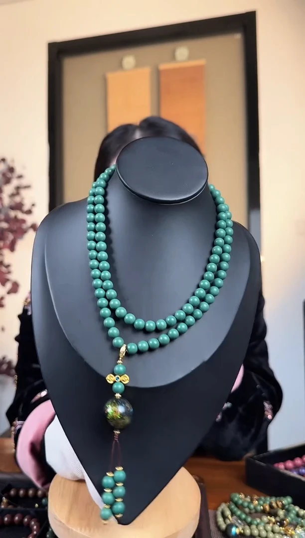 泥塑大青龙8mm108子项链款