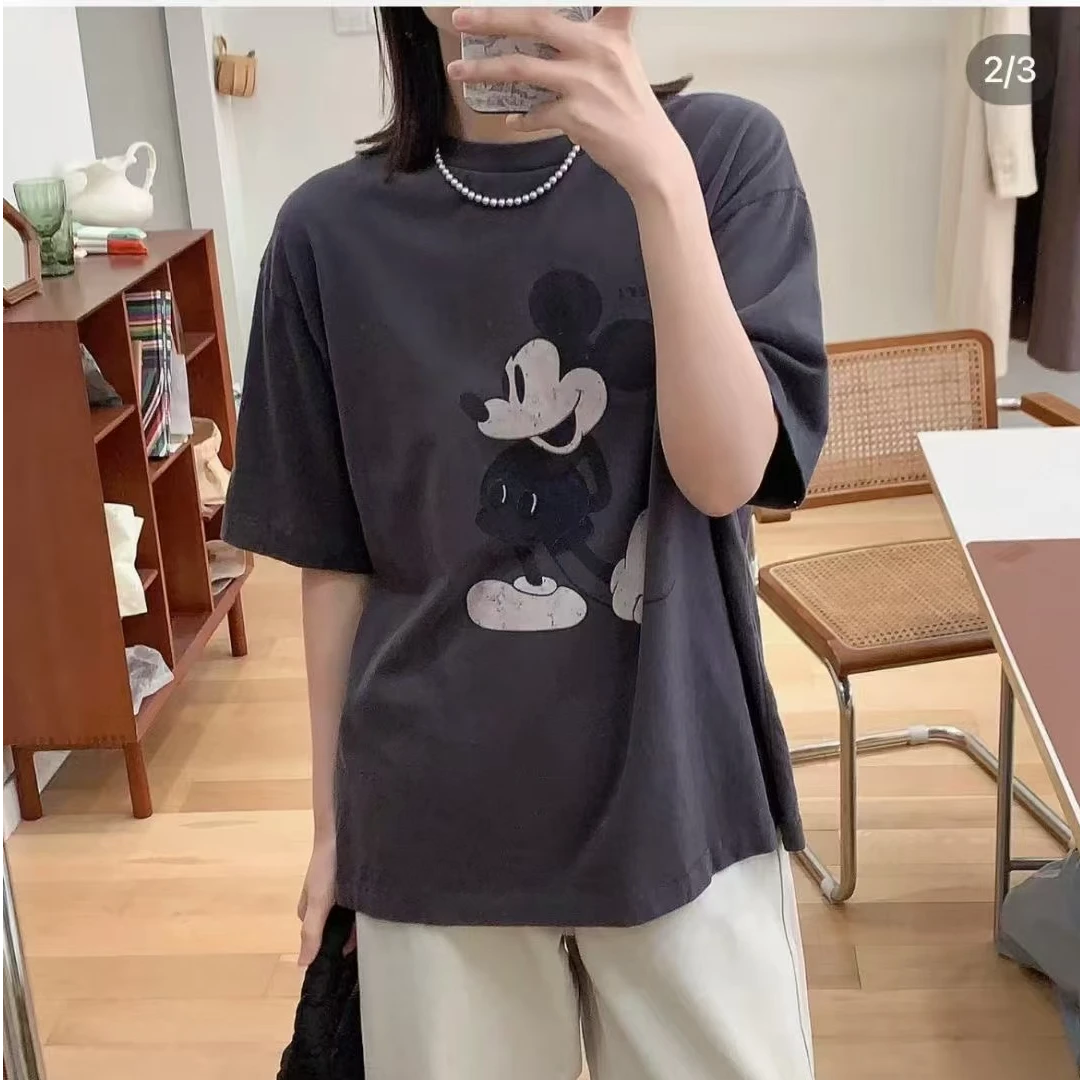【可爱米奇】韩版春夏新款圆领棉质舒适透气T恤打底宽松女上衣