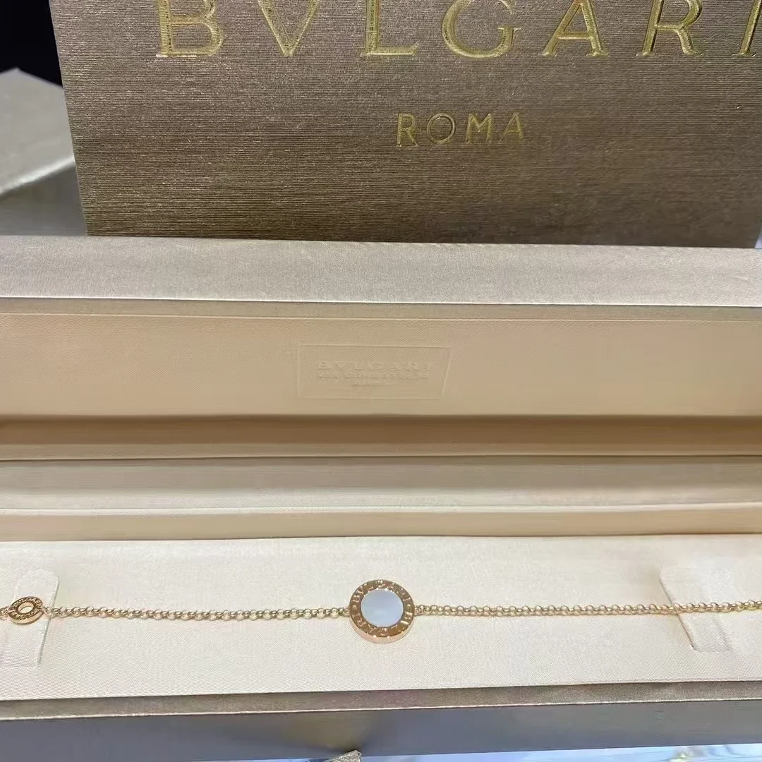 99新 BVLGARI/宝格丽 小花6欢 Baby系列 圆饼手链 18K玫瑰金