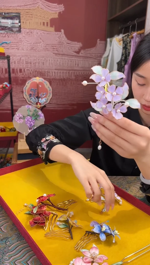 【闪购商品】刺绣非遗绒花（发饰）