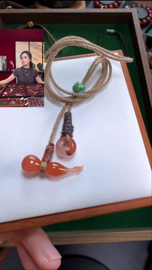 颈饰未镶嵌南红玛瑙杲*原矿瓦西葫芦吊坠项链多样性发货